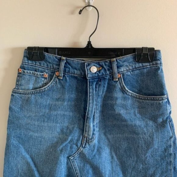 Zara Premium Denim Collection Raw Hem Jean Skirt - Picture 7 of 9